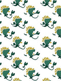 Whimsical Teal Yellow Botanical Rug