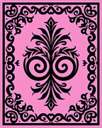 Black Floral Swirl Pink Inspired Pattern Rug
