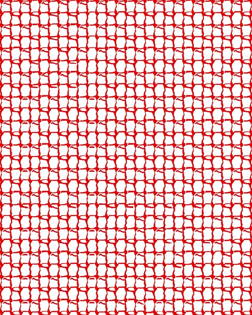 Bold Red Abstract Grid Pattern Rug