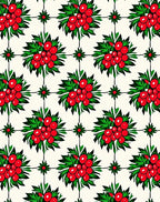 Vibrant Red Berry Cluster Botanical Rug
