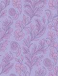 Elegant Lilac Floral Scrollwork Design Rug