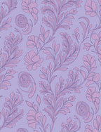 Elegant Lilac Floral Scrollwork Design Rug