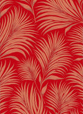 Red Leafy Tropical Pattern Rug