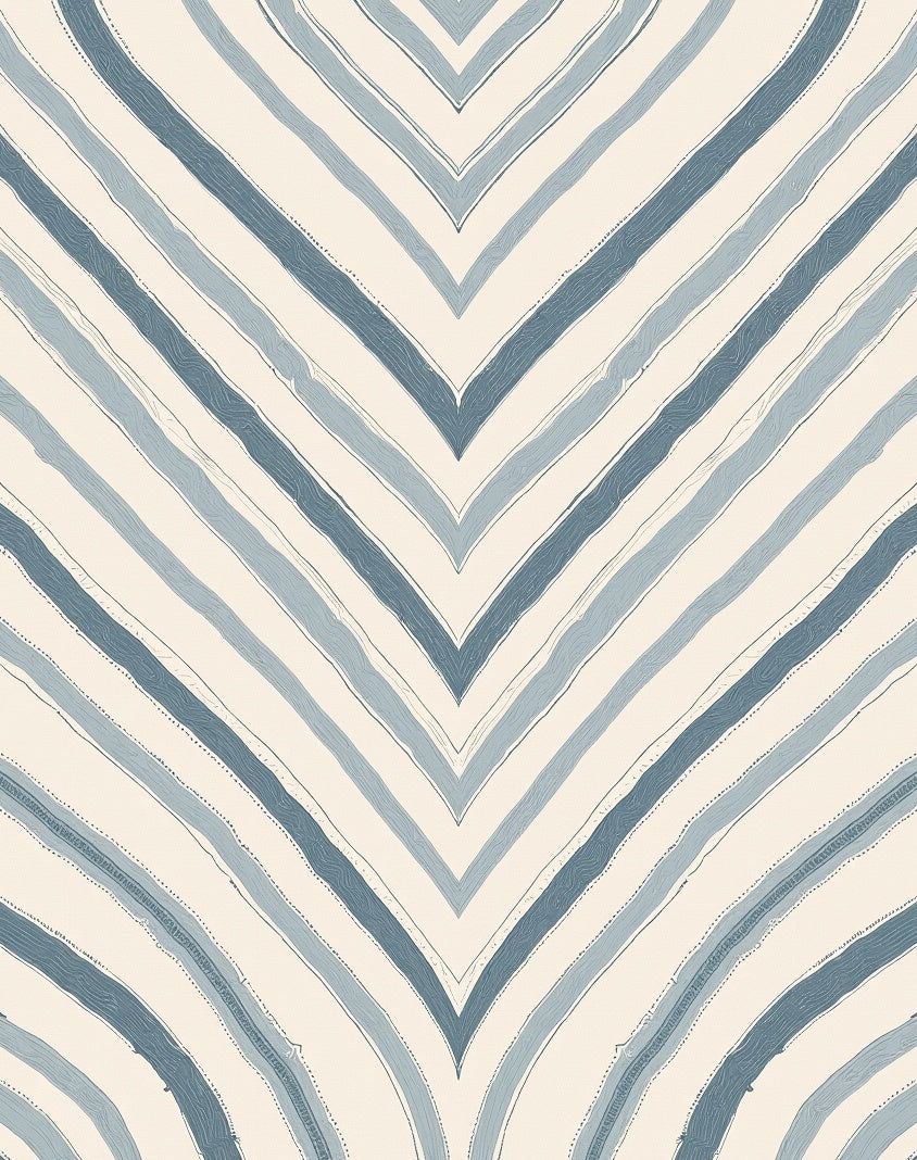 Abstract Striped Blue Beige Pattern Rug