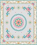 Floral Medallion Bordered Symmetry Rug