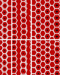 Red Hexagonal Star Pattern Rug
