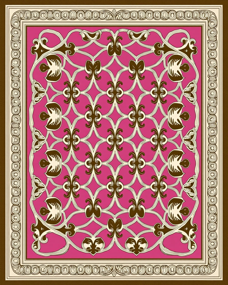 Elegant Floral Lattice Pattern Rug