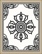 Classic Floral Medallion Scroll Design Rug