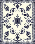 Elegant Floral Swirl Border Design Rug