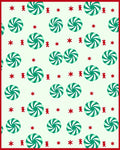 Red Mint Swirl Candy Stars Rug