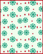 Red Mint Swirl Candy Stars Rug