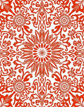 Intricate Red Floral Mandala Design Rug