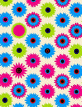 Bright Floral Pattern With Circle Centers Rug