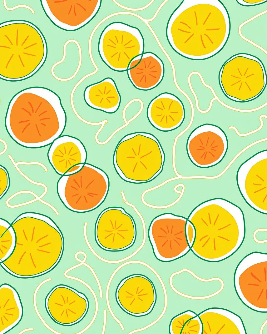 Abstract Yellow Orange Circles Rug