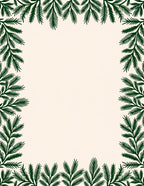 Dark Forest Pine Branches Border Rug