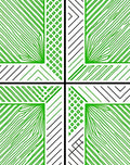 Abstract Green Linear Geometric Pattern Rug