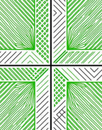 Abstract Green Linear Geometric Pattern Rug