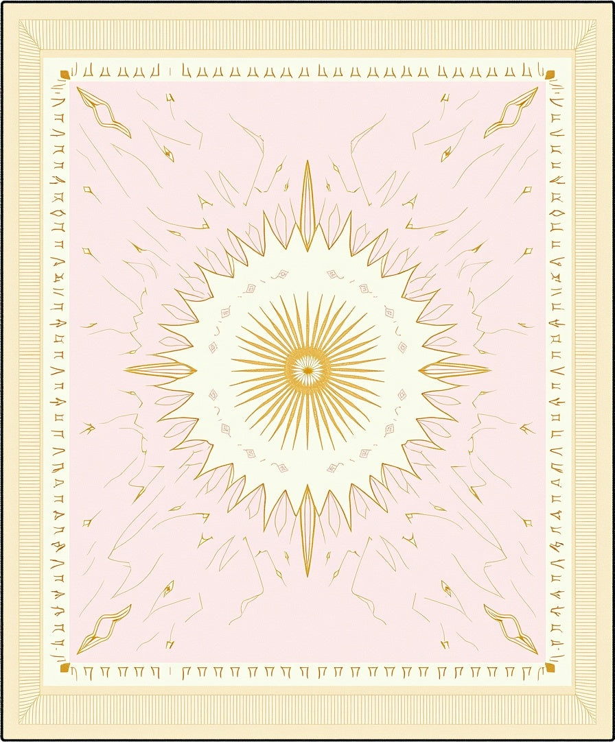 Radiant Sunburst Geometric Pattern Rug
