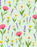 Whimsical Floral Garden Pattern Design Rug
