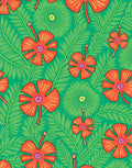 Vibrant Tropical Floral Pattern Rug