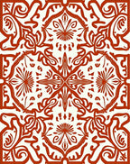 Elegant Red Floral Intricate Pattern Rug