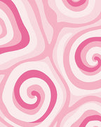 Pink Swirl Abstract Wave Pattern Rug