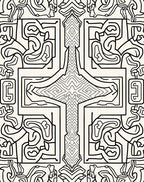 Abstract Maze Lines Pattern Rug