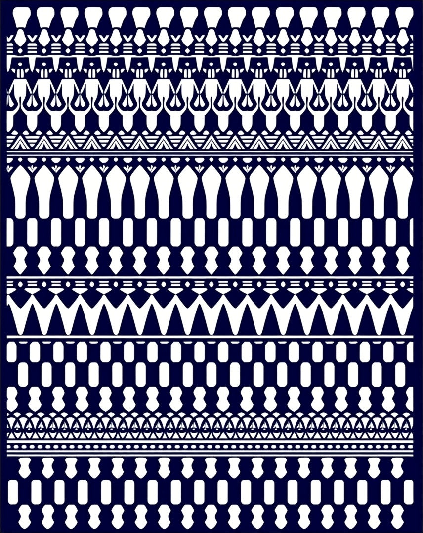 Tribal Geometric Striped Pattern Rug