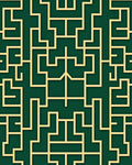 Green Gold Geometric Maze Rug