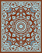 Intricate Floral Medallion Arabesque Pattern Rug