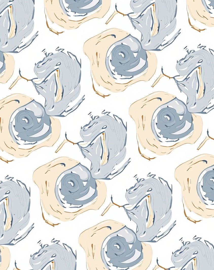 Soft Swirl Organic Blue Beige Pattern Rug