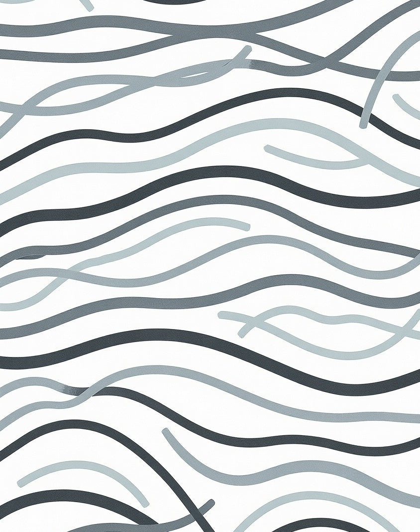 Abstract Wavy Lines Natural Tone Rug