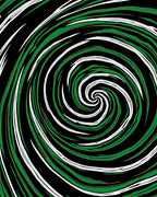 Green And White Swirling Lines Rug
