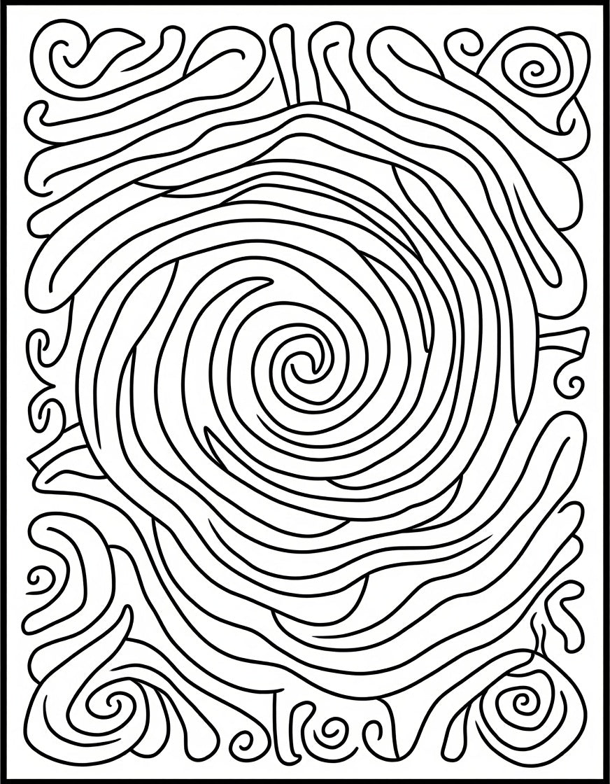 Abstract Swirl Wave Pattern Rug