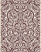Ornate Swirling Burgundy Pattern Rug