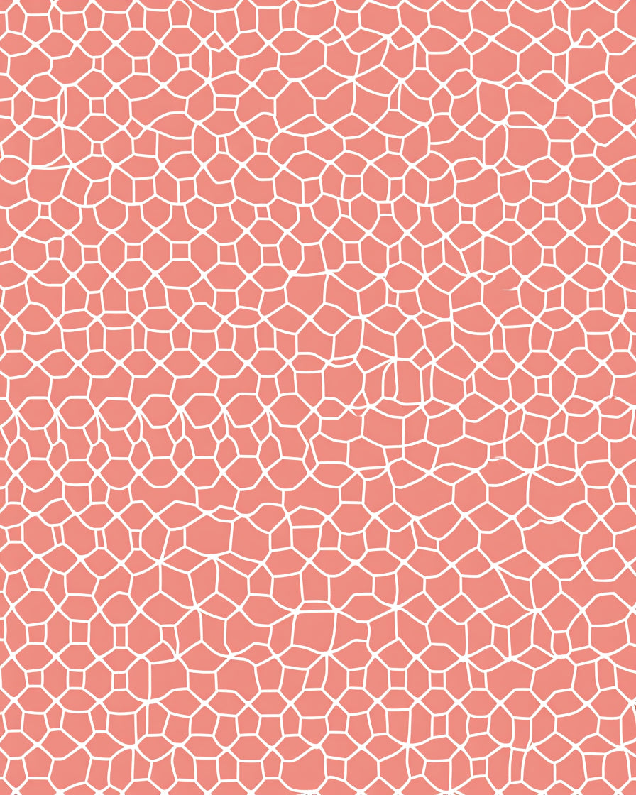 Coral Organic Cell Pattern Rug