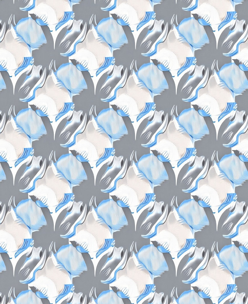 Soft Blue White Swirl Pattern Rug