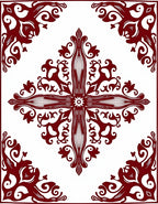 Elegant Crimson Vine Mandala Design Rug
