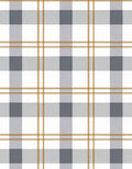 Classic Gray White Gold Tartan Pattern Rug