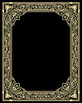 Ornate Floral Scrollwork Border Rug