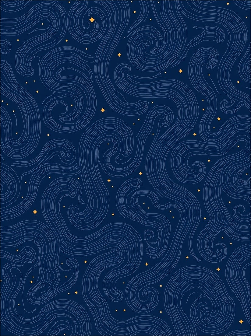 Celestial Swirls Abstract Star Pattern Rug