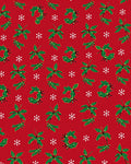 Christmas Scarlet Poinsettia Snowflake Scatter Rug