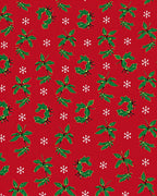 Christmas Scarlet Poinsettia Snowflake Scatter Rug