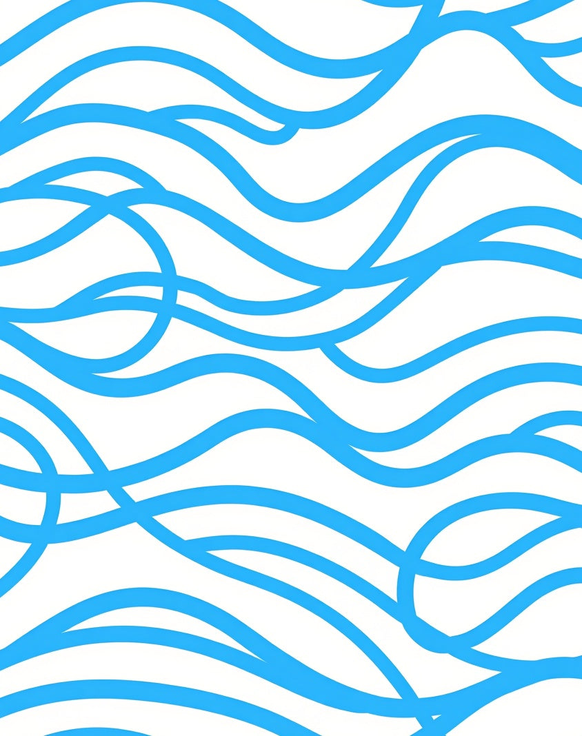 Abstract Blue Wave Pattern Rug