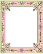Pink and Yellow Ornate Floral Border Rug