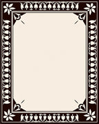 Ornate Floral Border Pattern Rug