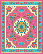Vibrant Floral Centerpiece Pattern Rug