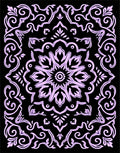 Ornate Floral Scrollwork Mandala Design Rug