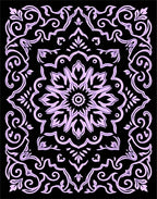 Ornate Floral Scrollwork Mandala Design Rug