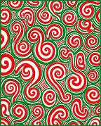 Candy Cane Swirl Red Green Art Rug